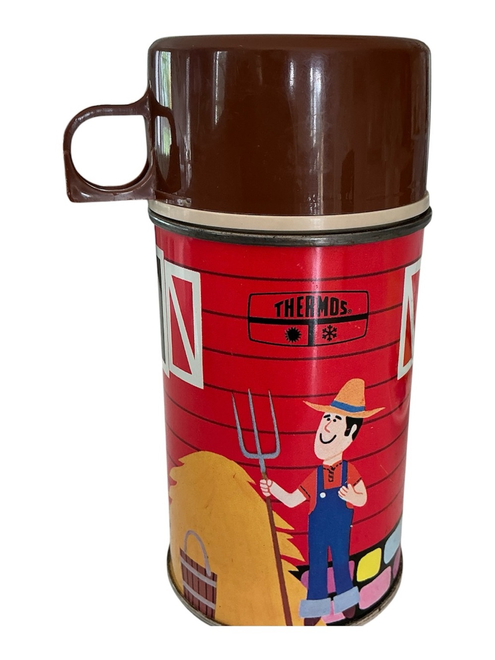 Vintage Thermos Red Barn Half Pint Lunchbox Thermos in excellent vintage conditi